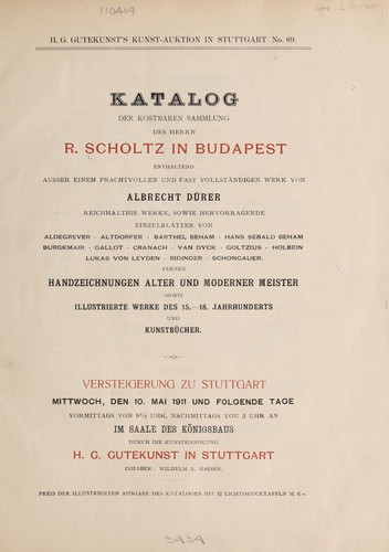 Der kostbare Sammlung des Herrn R. Scholtz in Budapest