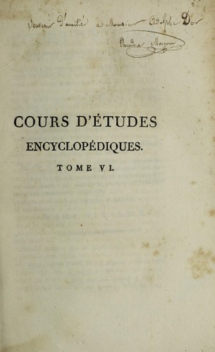 Cours d'©♭tudes encyclop©♭diques, r©♭dig©♭ sur un plan neuf