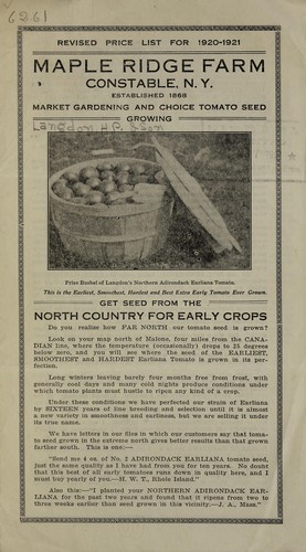 Revised price list for 1920-1921