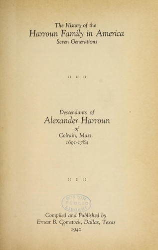The history of the Harroun family in America