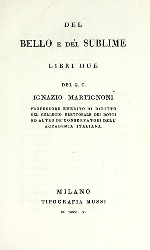 Del bello e del sublime