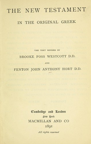 The New Testament in the original Greek