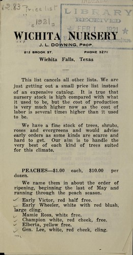 Wichita Nursery [price list]