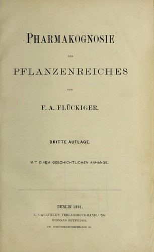 Pharmakognosie des Pflanzenreiches