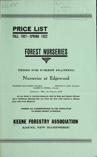 Price list fall 1921-spring 1922