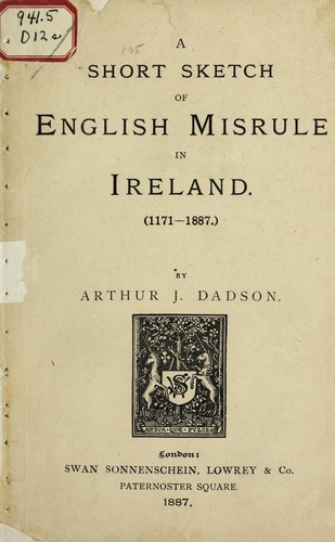 A short sketch of English misrule in Ireland, 1171-1887