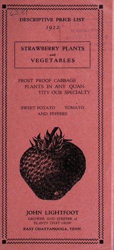 Descriptive price list 1922