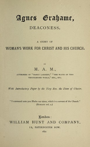 Agnes Grahame, deaconess
