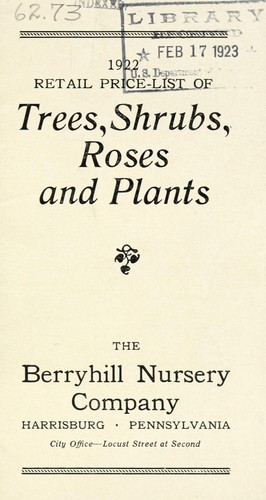 1922 retail price-list of trees, shrubs, roses and plants