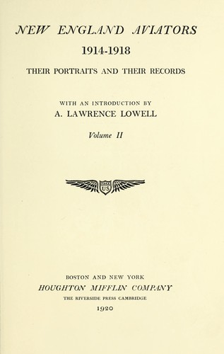 New England aviators 1914-1918