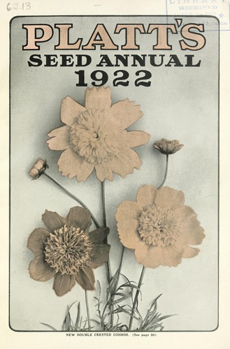 1922 Farm, garden and flower seeds, garden tools, fertilizers, spraying materials, pumps