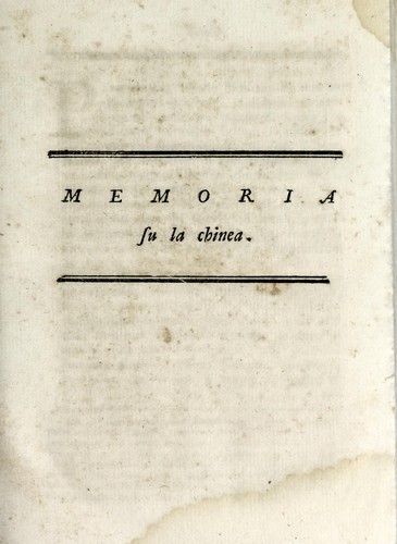 Memoria su la chinea
