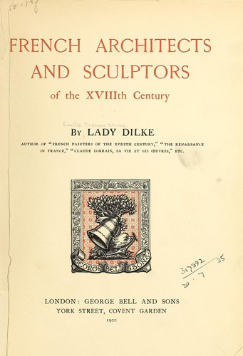 French architects and sculptors of the XVIIIth century