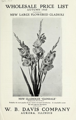 Wholesale price list [of] new large flowered gladioli