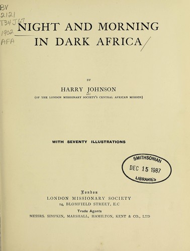 Night and Morning in Dark Africa