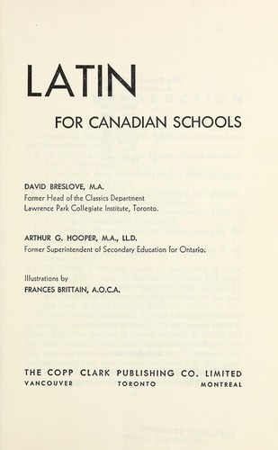 Latin for Canadian schools