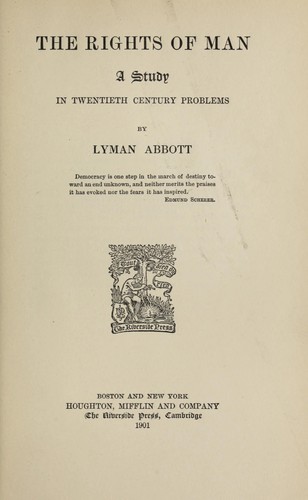 The Rights of Man: A Study in Twentieth Century Problems