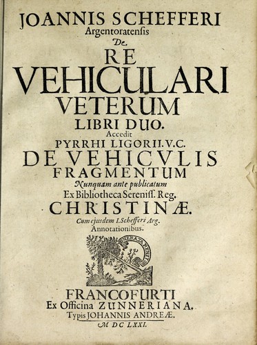De re vehiculari veterum libri duo