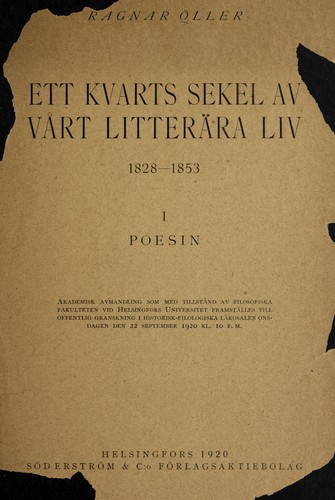 Ett kvarts sekel av va rt littera ra liv. 1828-1853