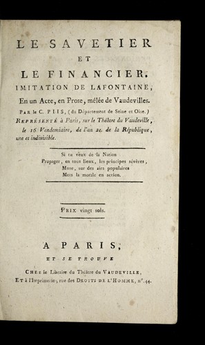 Le savetier et le financier