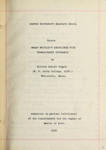 Great Britain's experience with unemployment insurance