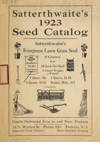 Satterthwaite's 1923 seed catalog