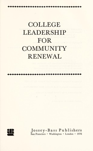 College leadership for community renewal