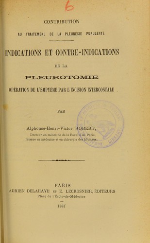 Contribution au traitement de la pleur©♭sie purulente
