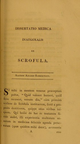 Dissertatio medica inauguralis de scrofula ...