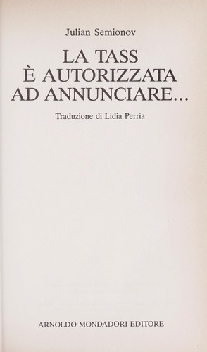 La Tass e   autorizzata ad annunciare _