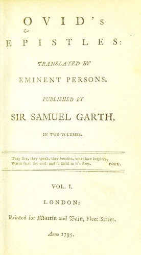 Ovid ́s epistles: translated by eminent persons