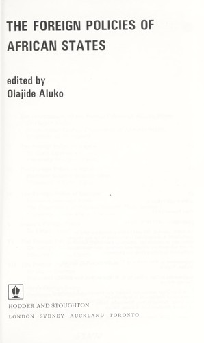 The Foreign policies of African states