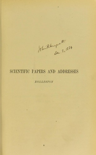 Scientific papers and addresses
