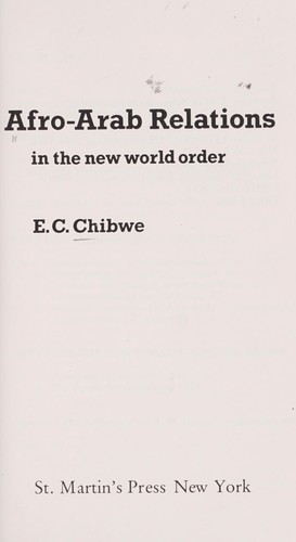 Afro-Arab relations in the new world order