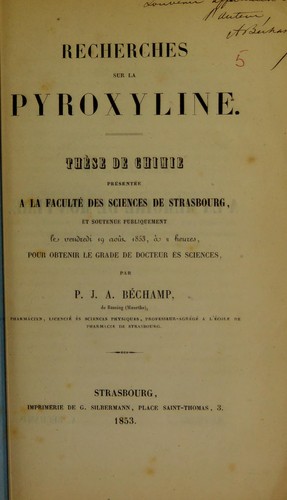 Recherches sur la pyroxyline