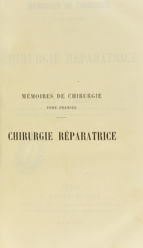 Memoires de chirurgie