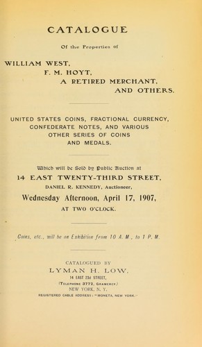 Catalogue of the properties of William West, F. M. Hoyt ...