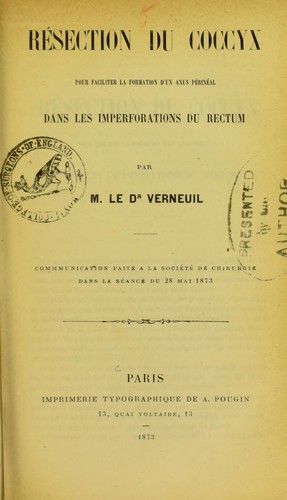 R©♭section du coccyx pour faciliter la formation d'un anus p©♭rin©♭al dans les imperforations du rectum