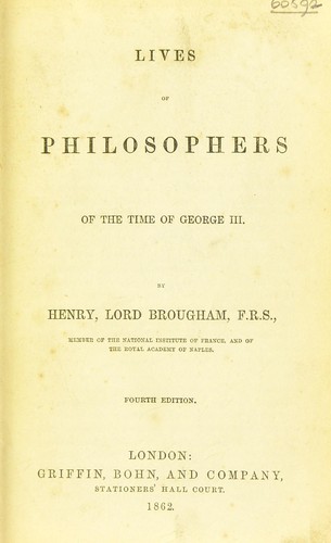 Lives of philosophers of the time of George III