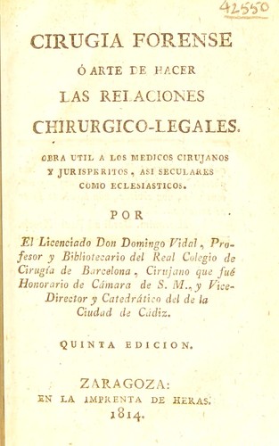 Cirugia forense, ©đ arte de hacer las relaciones chirurgico-legales ...