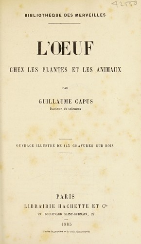 L'oeuf chez les plantes et les animaux