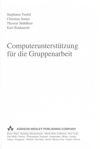 Computerunterstu tzung fu r die Gruppenarbeit