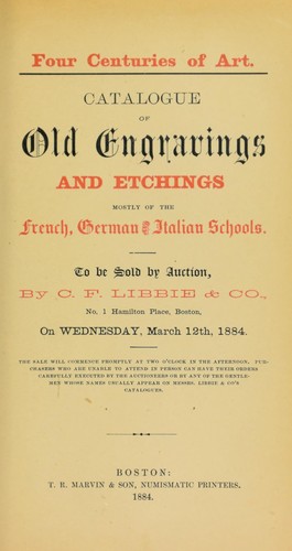 Catalogue of old engravings and etchings mostly of the French, German & Italian schools