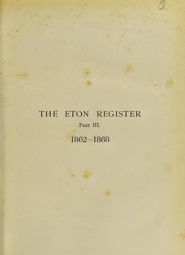 The Eton register