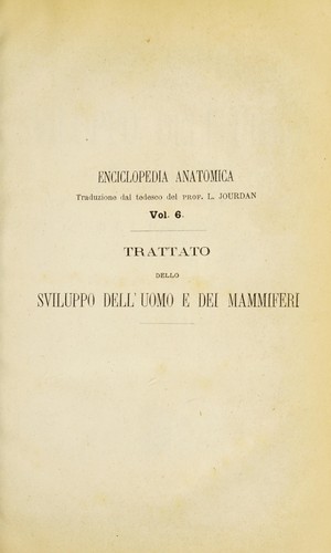 Trattato dello sviluppo dell'uomo e dei mammiferi