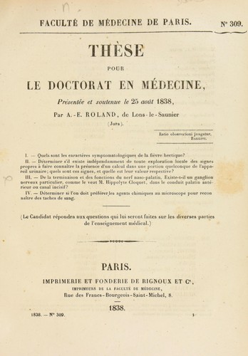 Th©·se pour le doctorat en m©♭decine