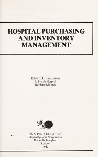 Hospital purchasing and inventory management