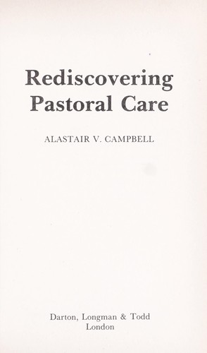 Rediscovering pastoral care