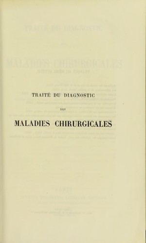 Trait©♭ du diagnostic des maladies chirurgicales