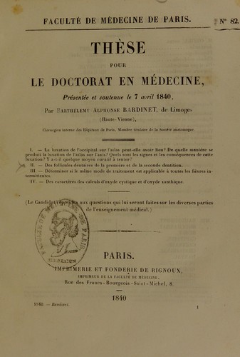 Th©·se pour le doctorat en m©♭decine